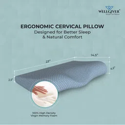 WELLGIVER Memory Foam Filled Polycotton Lightweight Sleep Pillow image 4