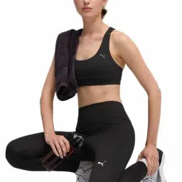 Puma Black Cloudspun Mid Skinny Bra image 3