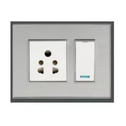 Havells Crabtree ACMPGCGV04 Murano 4M Modular Combined Plates -Azure (Steel Grey) image 1