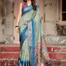 MAHARANI COUTURE Women Ethnic Motifs Printed Zari Kanjeevaram Saree-picture-32