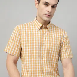 Hancock Mustard Slim Fit Checked Shirt-picture-43