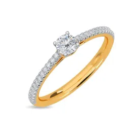 Kisna Diamond & Gold Jewellery Elee 14k (585) Diamond & Gold Ring For Women-picture-10