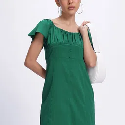 glitchez Drama Sleeves Gathered Empire Mini Dress-picture-13