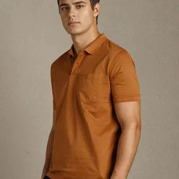 Louis Philippe Textured Polo Collar Cotton T-shirt image 2