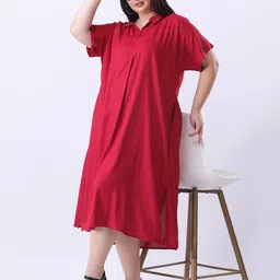Qurvii A-Line Midi Cotton Oversize Dress image 5