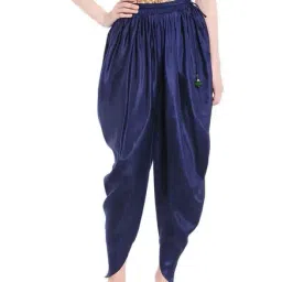 Fusion Beats Navy Elasticated Dhoti Pants-image-3