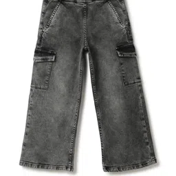 TALES & STORIES Girls Wide Leg Mid-Rise Light Fade Stretchable Jeans-picture-58