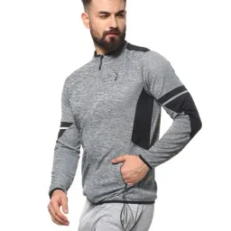Campus Sutra Grey Crew Neck Regular Fit Jacket image 3