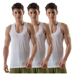 lux venus Vest for Men White | 100% Cotton | Pack of 3 image 1