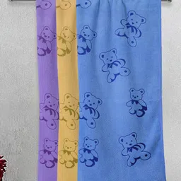 FABINALIV Kids Bath Towels Cotton Pack of 3 Cartoon- Multicolor-picture-21