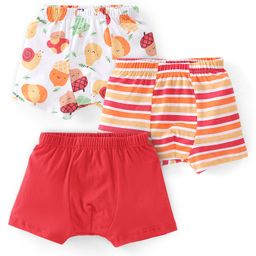 Babyhug 100% Cotton Knit Fruity Print Trunks Pack of 3 - Multicolour-picture-48
