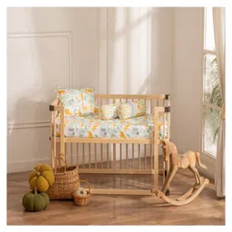 Playful Plunge Baby Cot Sheet, Pillow Cover & 2 nos. Bolster Covers - Fairytale-image-29