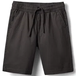 Pine Kids Cotton Woven Above Knee Length Solid Coloured Shorts-Grey-picture-25