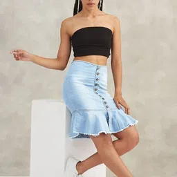 DOLCE CRUDO Mid Rise Knee Length Skirts-picture-33