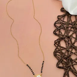 ABDESIGNS Gold-Plated American Diamond Studded & Beaded Mangalsutra-picture-26
