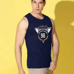 WOOSTRO Men Pack of 2 Typography Printed Round Neck Cotton Slim Fit Sports T-shirts image 2