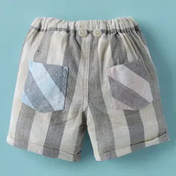 ToffyHouse Poplin Woven Half Sleeves Shirt & Checkered Shorts with Bow & Suspender - White image 5