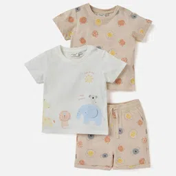 Juniors by Babyshop Boys 3-Piece Animal Printed Pure Cotton T-Shirt With Shorts & T-Shirt-image-68