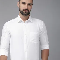 Park Avenue Self Design Slim Fit  Textured Formal Shirt-image-21