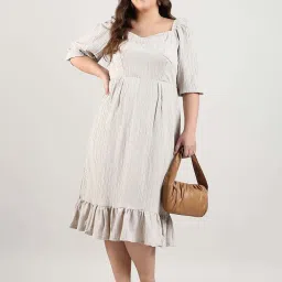 Instafab Plus Grey Regular Fit Dress image 5