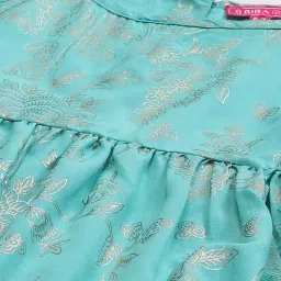 Biba Girls Sea Green Printed Dress image 5