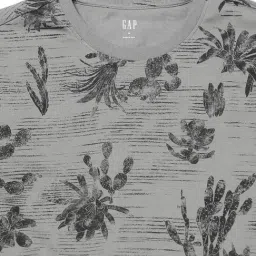 GAP Grey Cotton Slim Fit Abstract T-Shirt image 5