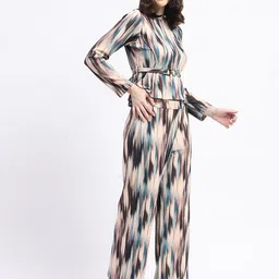 Madame Abstract Printed Round Neck Long Sleeves Top & Trouser image 4