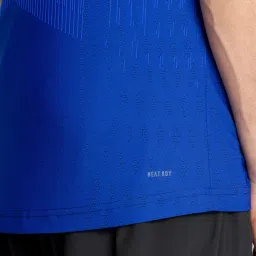 Adidas Blue Slim Fit Logo Printed Sports T-Shirt image 5