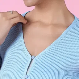 showoffff SHOWOFF Blue Crop Shrug image 5