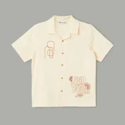 Fame Forever by Lifestyle Boys Off White Cotton Printed Shirt-picture-17