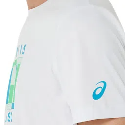 Asics White Regular Fit Printed Sports T-Shirt image 5