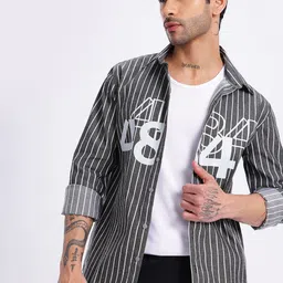 UNRL Striped & Printed Twill Casual Shirt-picture-18