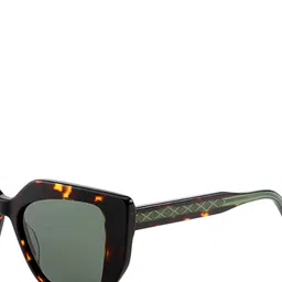 AUGEN Unisex Green Lens & Brown Cateye Sunglasses with image 2