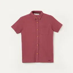 Fame Forever by Lifestyle Boys Maroon Cotton Textured Shirt-picture-11
