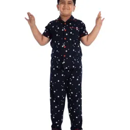 Nite Flite Kids Navy Blue Starry Nights Pyjama Set-image-4