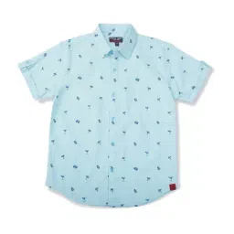 Gini & Jony Kids Blue Cotton Printed Shirt-picture-26