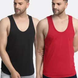 Friskers Multi Cotton Slim Fit Vest - Pack of 2-picture-23