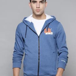 ALCIS Blue Regular Fit Printed Sports Hoodies-picture-8