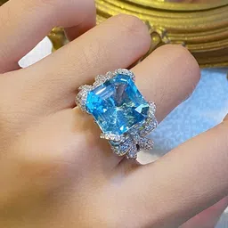 Designs & You Silver-Plated American Diamond Studded Finger Ring image 2