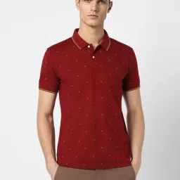 Peter England Maroon Slim Fit Printed Polo T-Shirt-picture-34