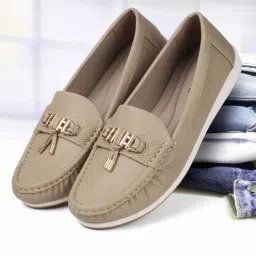 Mochi Women's Beige Loafers-picture-22