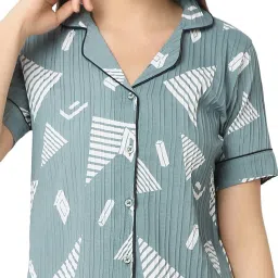 Smarty Pants Green Printed Shirt With Lounge Pants image 5