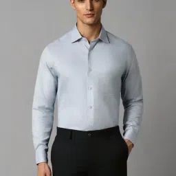 Louis Philippe Blue Regular Fit Texture Shirt-image-60