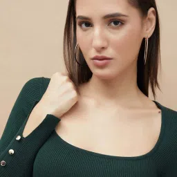 Code By Lifestyle Dark Green Regular Fit Top image 5