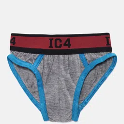 IC4 Boys Pack of 3 Grey Solid Basic Briefs 0KMB-G211P3 image 4