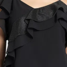 SHAYE Black Textured Top image 5