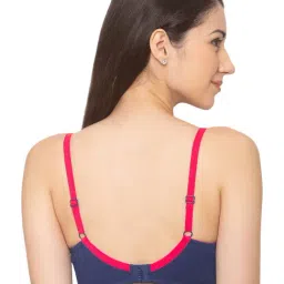 Candyskin Dark Blue & Pink Non Wired Full Coverage Bra image 2