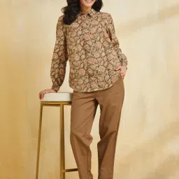 Fabindia Green Printed Long Sleeves Shirt image 5