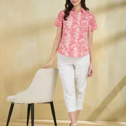 Fabindia Pink Printed Casual Shirts image 5