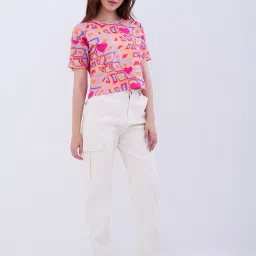 Spykar Thrift Pink Cotton Relaxed Fit Solid Top image 5